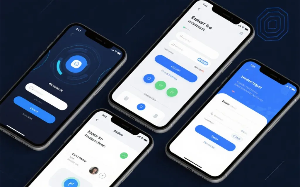 用户界面原型,分步注册流程,现代科技风